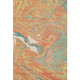 10' X 14' Orange Teal And Sage Abstract Washable Area Rug With UV Protection