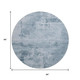 8' Denim Blue And Ivory Abstract Washable Round Rug With UV Protection