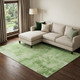 10' X 14' Green And Beige Abstract Washable Area Rug With UV Protection
