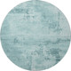 8' Aqua And Sky Blue Abstract Washable Round Rug With UV Protection