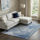 10' X 14' Blue Gray And Silver Diamond Washable Area Rug With UV Protection