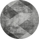 8' Gray And Silver Diamond Washable Round Rug With UV Protection