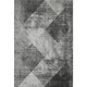 9' X 12' Gray And Silver Diamond Washable Area Rug With UV Protection