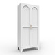 61" White Stainless Steel Pantry Or Storage Closet With Arched Panel Doors