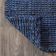 8' Navy Blue Jute Handmade Square Rug