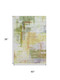 3' X 5' Green Ivory Gold And Purple Abstract Geometric Washable Area Rug With UV Protection