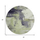 8' Fern Green Gray And Ivory Abstract Washable Round Rug With UV Protection