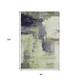 8' X 10' Fern Green Gray And Ivory Abstract Washable Area Rug With UV Protection