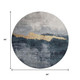 8' Blue Gray And Gold Abstract Washable Round Rug With UV Protection