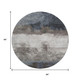 8' Gray And Silver Abstract Washable Round Rug With UV Protection