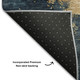 3' X 5' Blue Gold And Silver Abstract Washable Area Rug With UV Protection