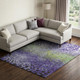 8' X 10' Purple Green And Ivory Polka Dot Washable Area Rug With UV Protection