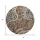 8' Brown Beige And Taupe Paisley Washable Round Rug With UV Protection