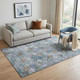 5' X 8' Blue Copper And Silver Geometric Washable Area Rug With UV Protection