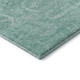 8' Aqua And Ivory Damask Washable Round Rug With UV Protection
