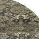 8' Charcoal And Gray Damask Washable Round Rug With UV Protection