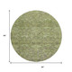 8' Green And Gray Damask Washable Round Rug With UV Protection