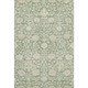 5' X 8' Artichoke Green And Beige Floral Washable Area Rug With UV Protection