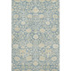 8' X 10' Sky Blue And Ivory Floral Washable Area Rug With UV Protection