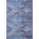 8' X 10' Navy Blue And Silver Geometric Washable Area Rug With UV Protection