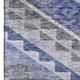5' X 8' Pewter Blue And Gray Geometric Washable Area Rug With UV Protection