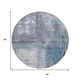 8' Blue Ivory And Gray Abstract Washable Round Rug With UV Protection