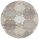 8' Taupe Beige And Gray Round Trellis Washable Indoor Outdoor Area Rug