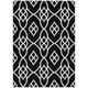 3' X 5' Black And Ivory Trellis Washable Indoor Outdoor Area Rug