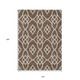 10' X 14' Chocolate And Ivory Trellis Washable Indoor Outdoor Area Rug