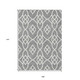 9' X 12' Gray And Ivory Trellis Washable Indoor Outdoor Area Rug