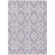 10' X 14' Lavender And Ivory Trellis Washable Indoor Outdoor Area Rug