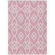 5' X 8' Pink And Ivory Trellis Washable Indoor Outdoor Area Rug