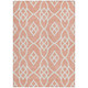 8' X 10' Salmon And Ivory Trellis Washable Indoor Outdoor Area Rug