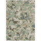 5' X 8' Beige Brown And Green Floral Washable Indoor Outdoor Area Rug