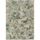 9' X 12' Beige Brown And Green Floral Washable Indoor Outdoor Area Rug