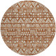 8' Terra Cotta And Beige Round Southwestern Washable Indoor Outdoor Area Rug