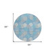 8' Sky Blue Gray And Ivory Round Polka Dot Washable Indoor Outdoor Area Rug