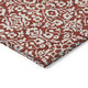 10' X 14' Red And Ivory Damask Washable Indoor Outdoor Area Rug