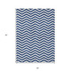 3' X 5' Navy Blue And Ivory Chevron Washable Indoor Outdoor Area Rug
