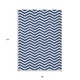 8' X 10' Navy Blue And Ivory Chevron Washable Indoor Outdoor Area Rug