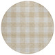 8' Beige And Gray Round Plaid Washable Indoor Outdoor Area Rug