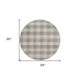 8' Taupe And Gray Round Plaid Washable Indoor Outdoor Area Rug