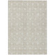 9' X 12' Beige And Ivory Geometric Washable Indoor Outdoor Area Rug