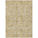 8' X 10' Gold Gray And Beige Floral Washable Indoor Outdoor Area Rug