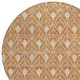 8' Copper And Beige Round Geometric Washable Indoor Outdoor Area Rug