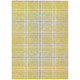 10' X 14' Yellow Black And Ivory Plaid Washable Indoor Outdoor Area Rug