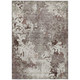 10' X 14' Taupe Ivory And Brown Damask Washable Indoor Outdoor Area Rug