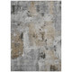 3' X 5' Gray Ivory And Brown Abstract Washable Indoor Outdoor Area Rug
