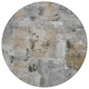 8' Gray Ivory And Brown Round Abstract Washable Indoor Outdoor Area Rug