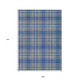 9' X 12' Gray Blue And Ivory Plaid Washable Indoor Outdoor Area Rug